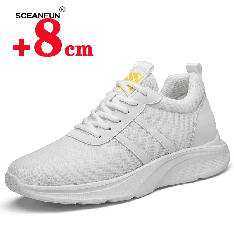 Men elevator shoes height increased shoes sneakers height increasing shoes Man increase 6-8cm