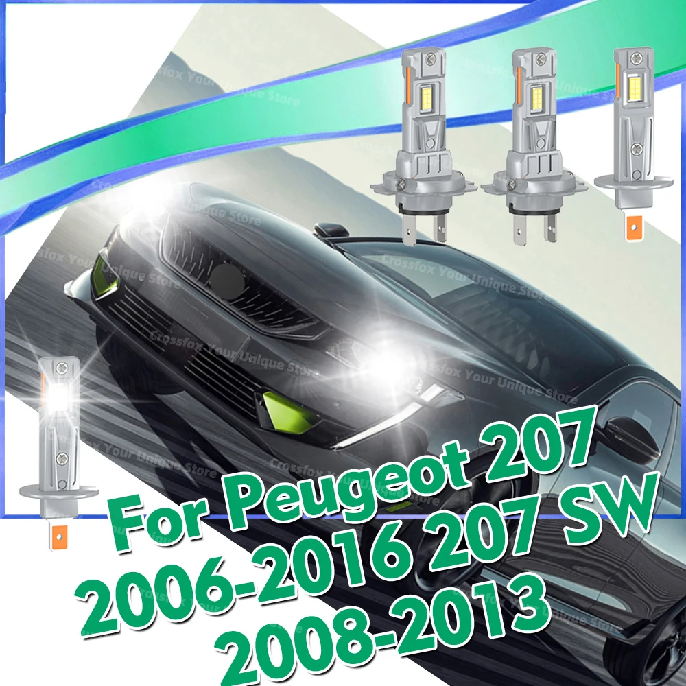 

2/4x Led Headlights 30000LM High Low Head Lamps 6000K For Peugeot 207 2006-2016 For Peugeot 207 SW 2008 2009 2010 2011 2012 2013