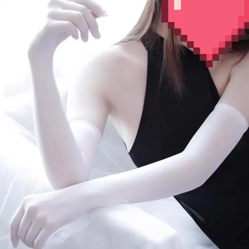 1 Paar hochelastische, enge Strumpfhandschuhe aus festem Nylon, ultradünn, nahtlos, sexy Handschuhe, lang, Sonnenschutz für Frauen, Tanzparty – Detail 6