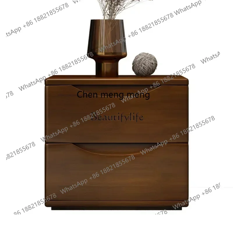 style NEWAll solid wood bedside table, Nordic storage, Japanese-style storage, mini side two-draw low cabinet ss 8617