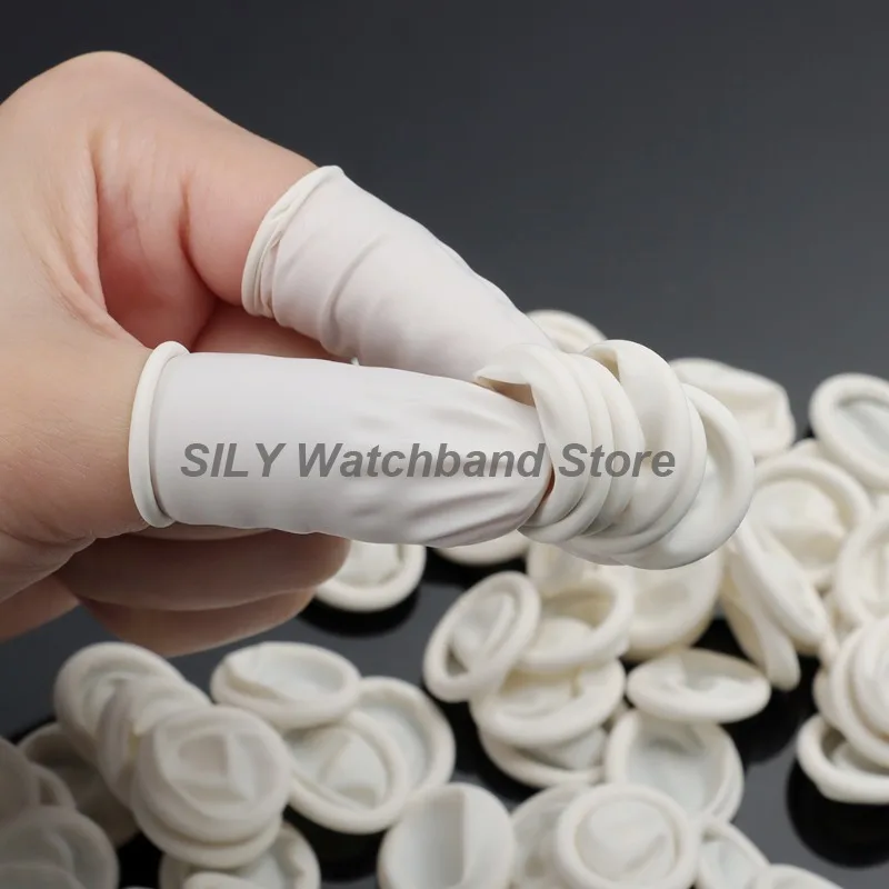 50/100/200Pcs Watch Repair Tools Fingertips Gloves for Watchmaker Disposable Latex Rubber Finger Cots Latex Gloves Finger Cuff