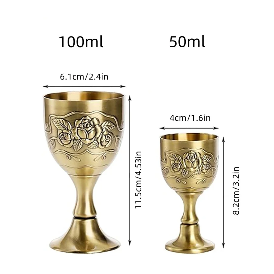 خمر كأس زهرة تنقش الذهب بالتواصل كوب النحاس معدن النبيذ العقيق زهرة تنقش كؤوس لقطة أكواب النبيذ المعدنية النحاس #2