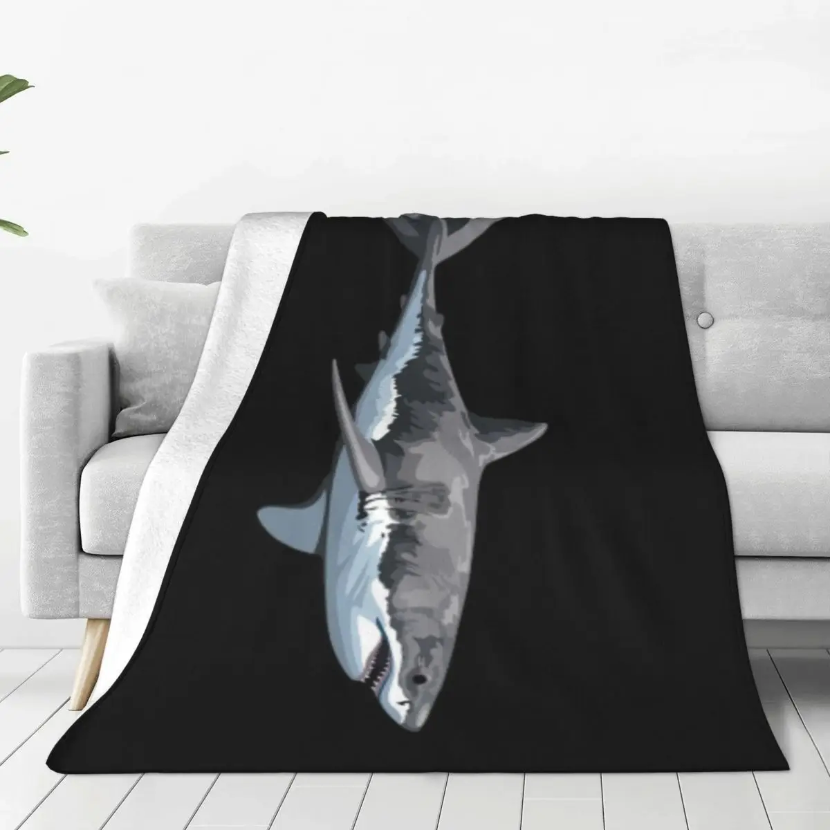 Great White Shark Blanket Soft Warm Flannel Throw Blanket Bedding for Bed Living room Picnic Travel Home Couch