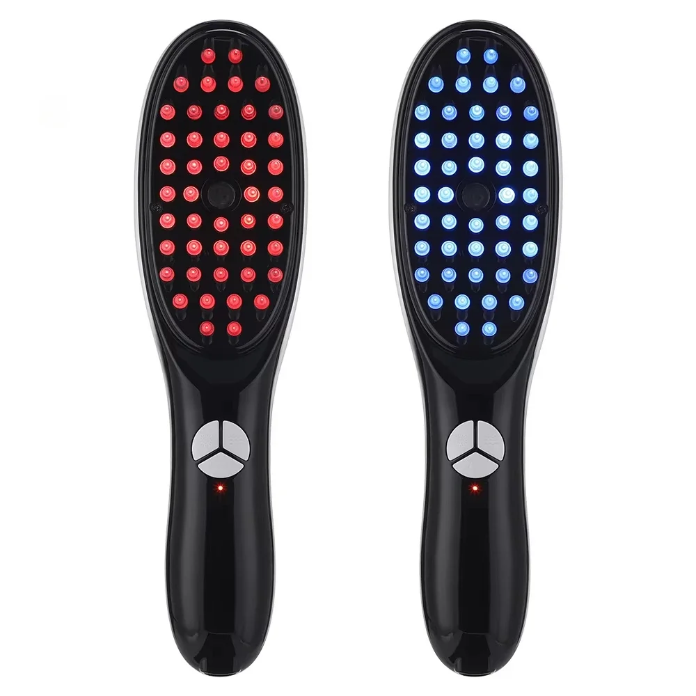 

Blue and Red Light Therapy Micro-current Scalp Oil Applicator Electric Vibration Hair Growth Massage Comb