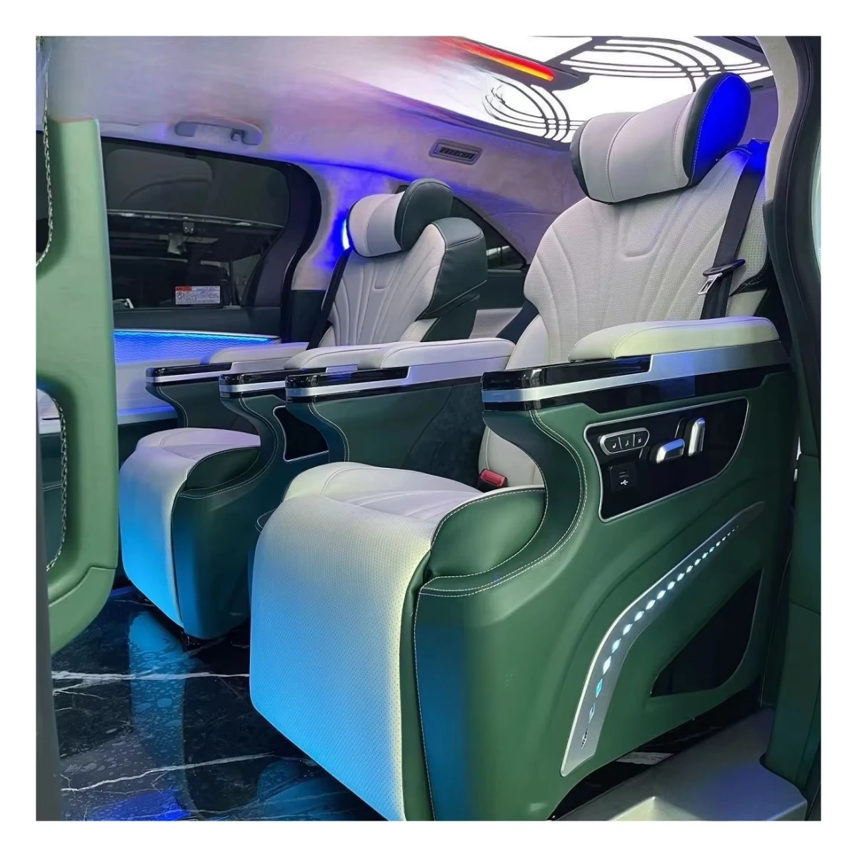 Luxury Massage Captain Van Seat PU Leather For MercedesBenz VitoW447 Compatible With Alphard Toyota Models Interior Tuning Parts