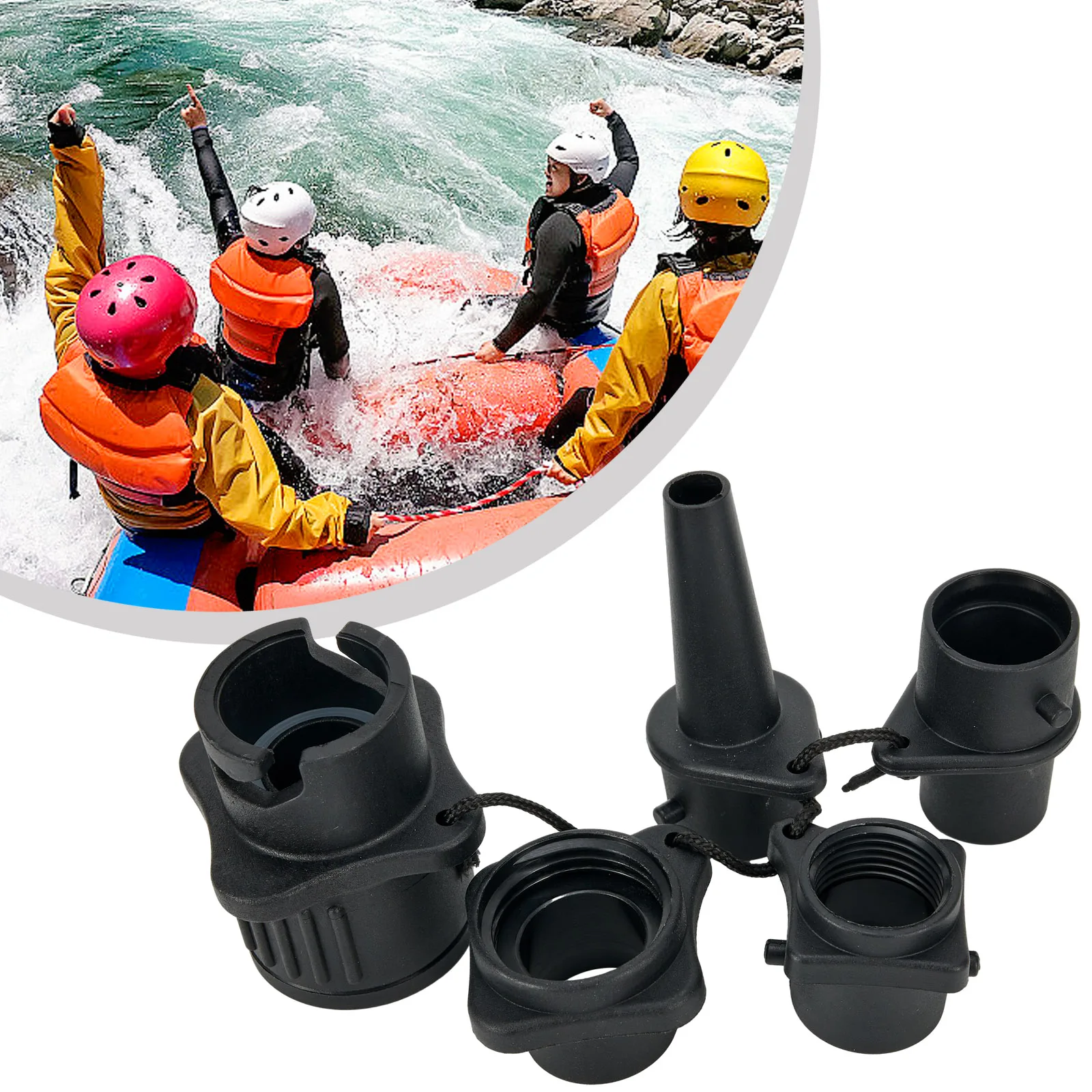 

4pcs Nozzle S UP-Pump Adapter For Canoeing Inflatable Boat Air Valve Hose Connector Fast Connection Paddle Board Canoe Parts