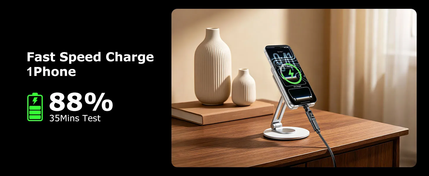 AUFU 180 Digitaler USB-C-auf-USB-C-Adapter mit Display, PD240W Schnellladung, USB-C-Buchse, OTG-Konverter für Samsung, iPhone, Laptop – Detail 9