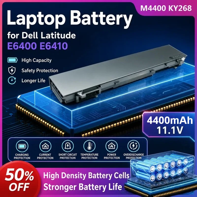 M4400 KY268 Laptop Battery for Dell M2400 M4400 M4500 M6400 M6500 Latitude E6400 E6410 E6500 E6510 Laptop