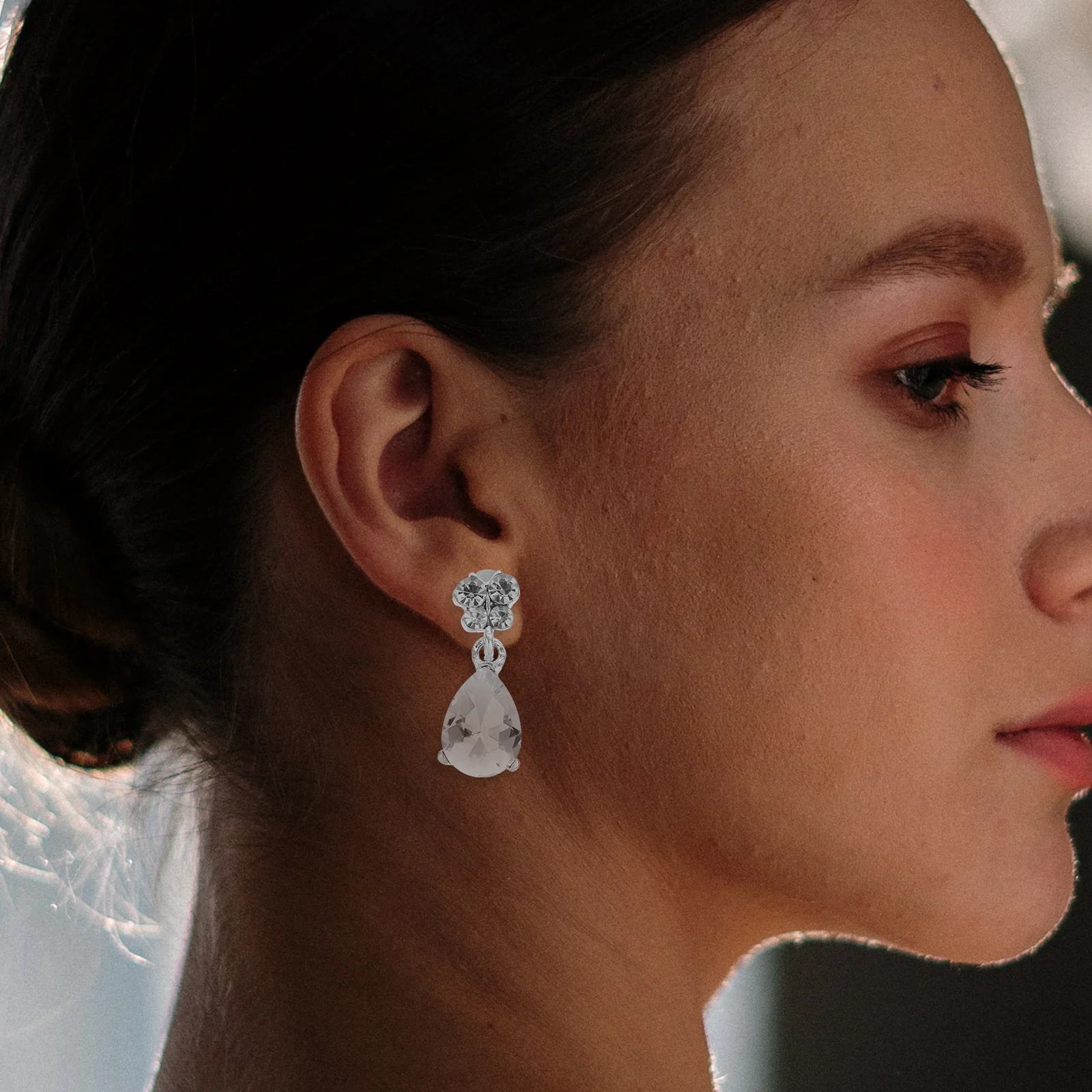 

Necklace Earring Set Girls Jewelry Pendant for Decorate Wedding Rhinestone Elegant Miss
