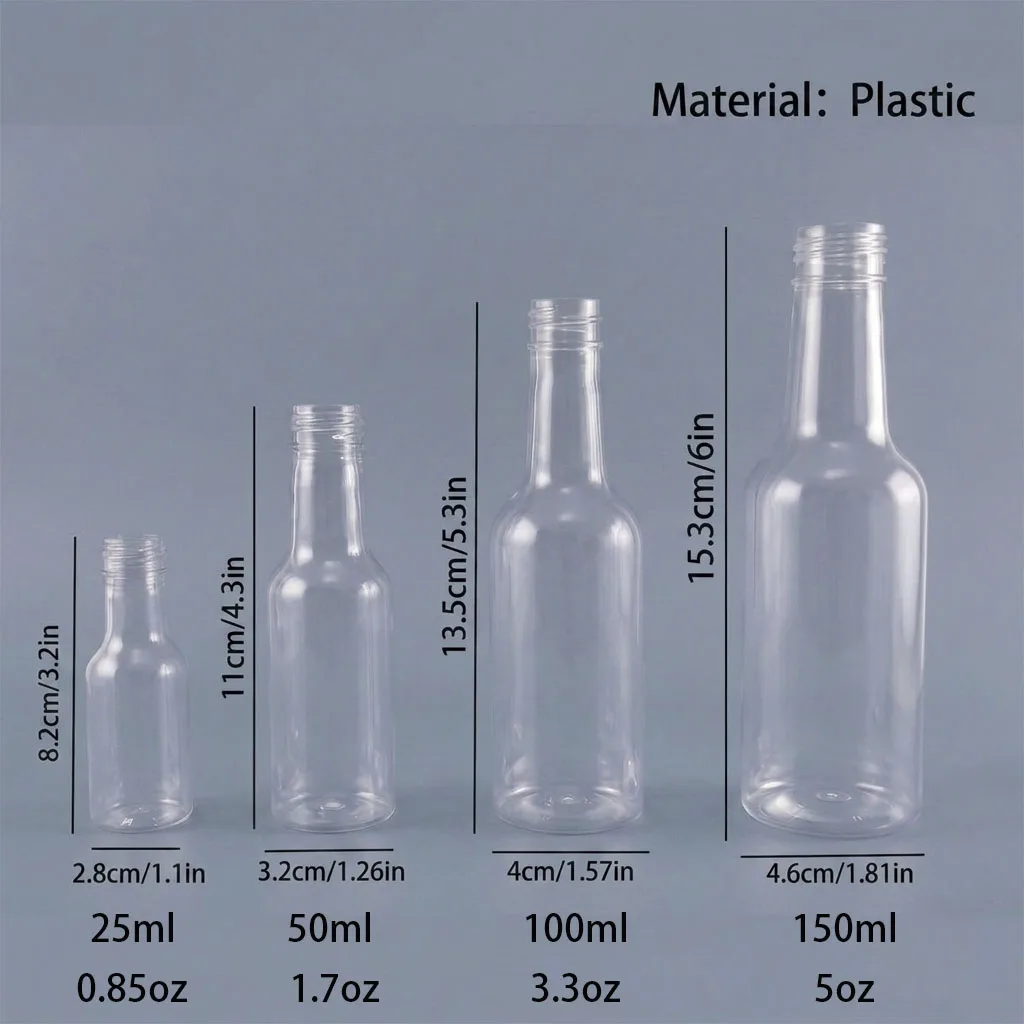 37pcs/5pcs Mini Plastic Bottle, Clear Empty Bottles with Caps and Funnels, DIY Gifts, Wedding and Party Supplies，Christmas Gift
