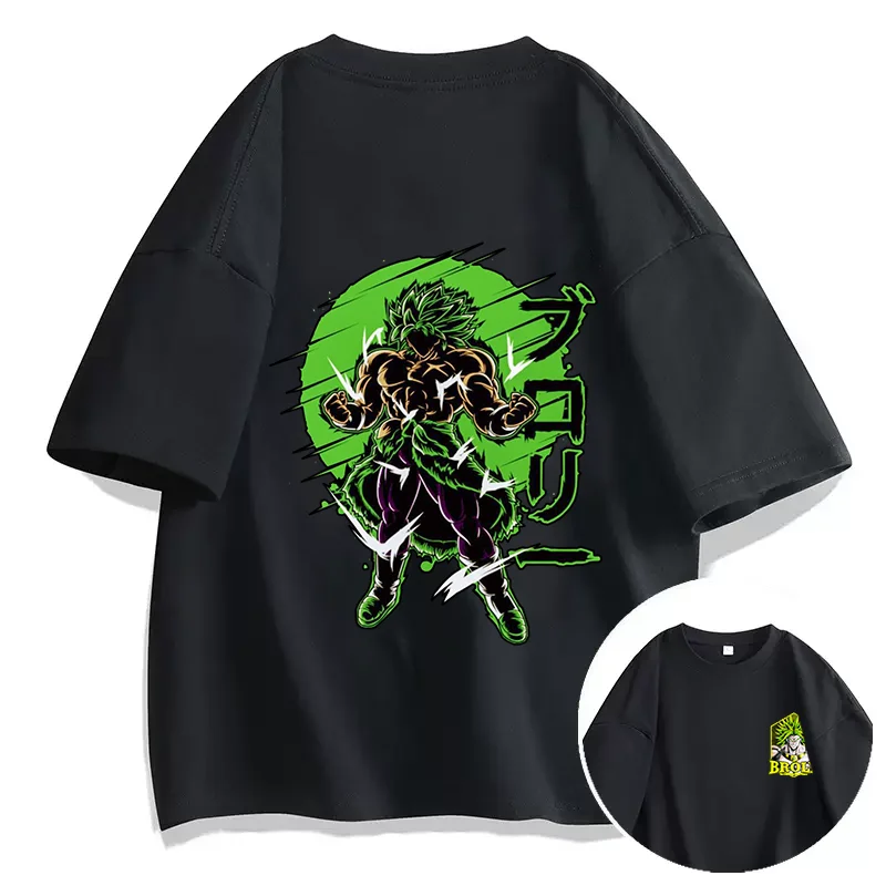 Anime Dragon Ball T-shirt Broli Printed Men's and Women's T-shirt Leisure Sports Street Student Couple T-shirt