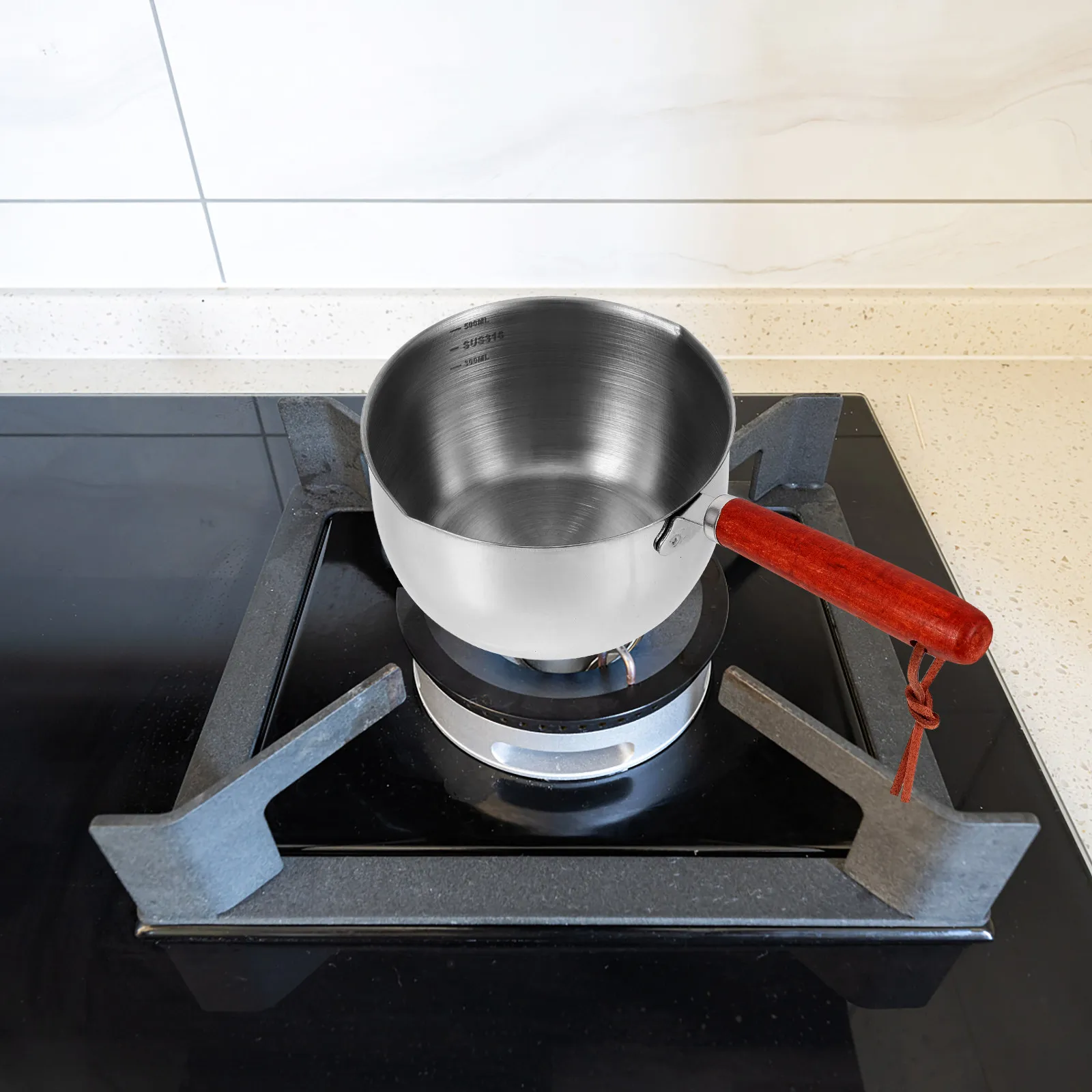 Stainless Steel Hot Oil Pot Small Size Mini Saucepan Butter Melting Pot Handle Cooking Milk Chocolate Warmer Butter Warmer