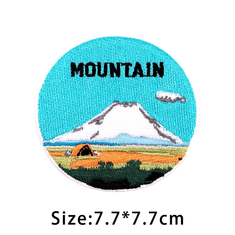 Outdoor Embroidered Adventure Patches On Clothes For Clothing Thermoadhesive Patches DIY Sewing Round Travel Badges On Backpack