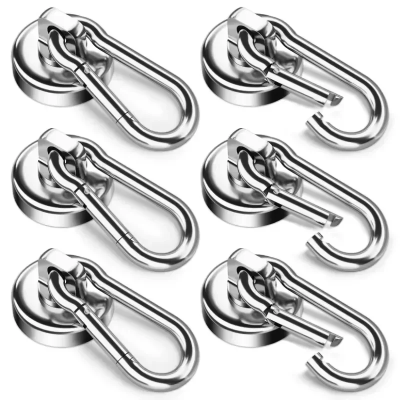 20PCS Carabiner Magnetic Hooks Heavy Duty Strong Magnetic Hooks with Swivel Carabiner Hook for Hanging