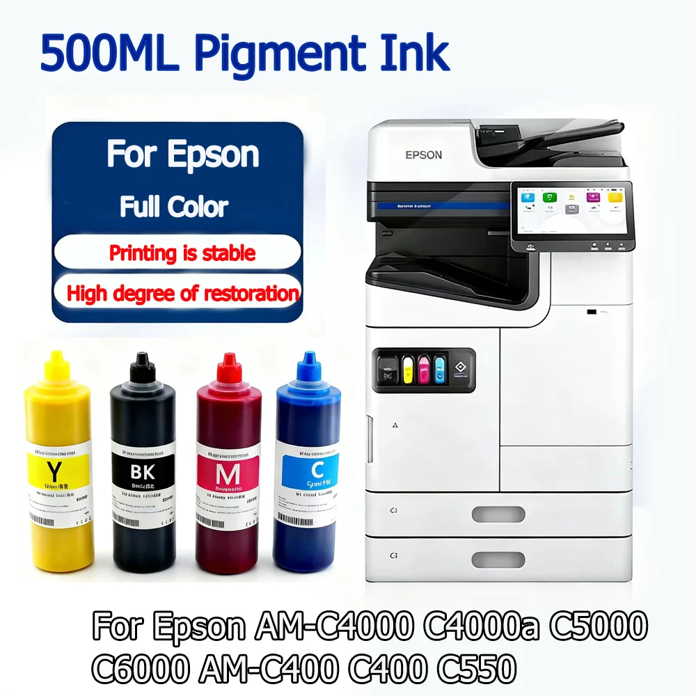 4 COLORS  500ML High Quality Refill Pigment ink for Epson WorkForce Enterprise AM-C4000 C4000a C5000 C6000 AM-C400 C400 C550