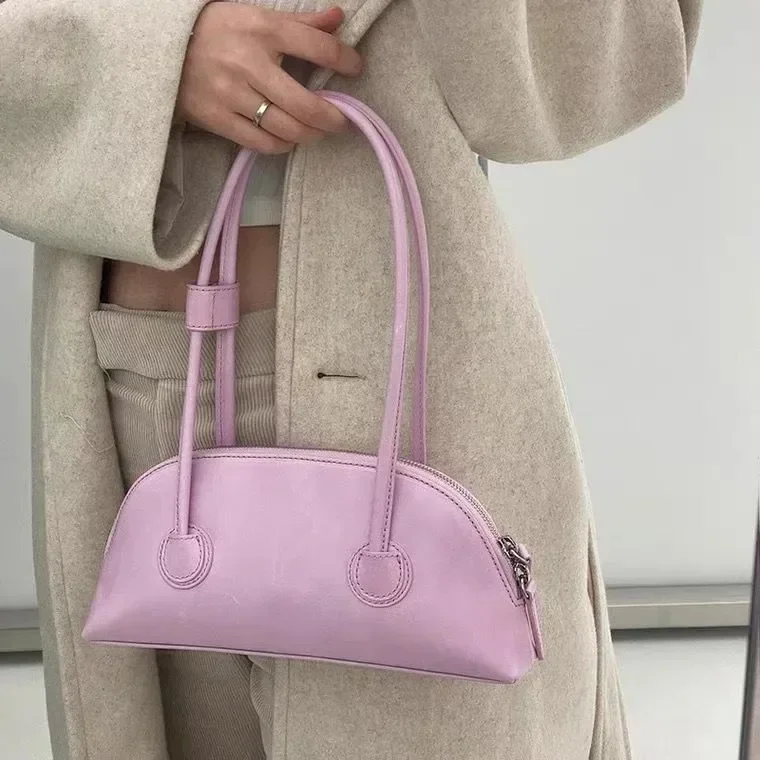 Fashion Handbag for Women 2023 New Summer Candy Color Shoulder Armpit Bag Vintage Oil Wax Leather Ladies Purse and Handbag