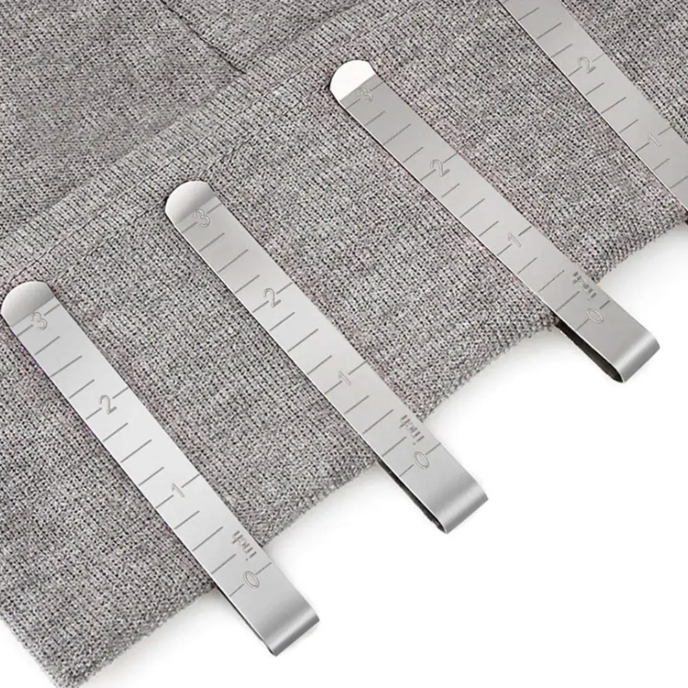 

10Pcs Metal Hemming Clips Ruler Measuring Tool for Sewing Projects Quilting Supplies Hemming Clips Metal Measurement Ruler