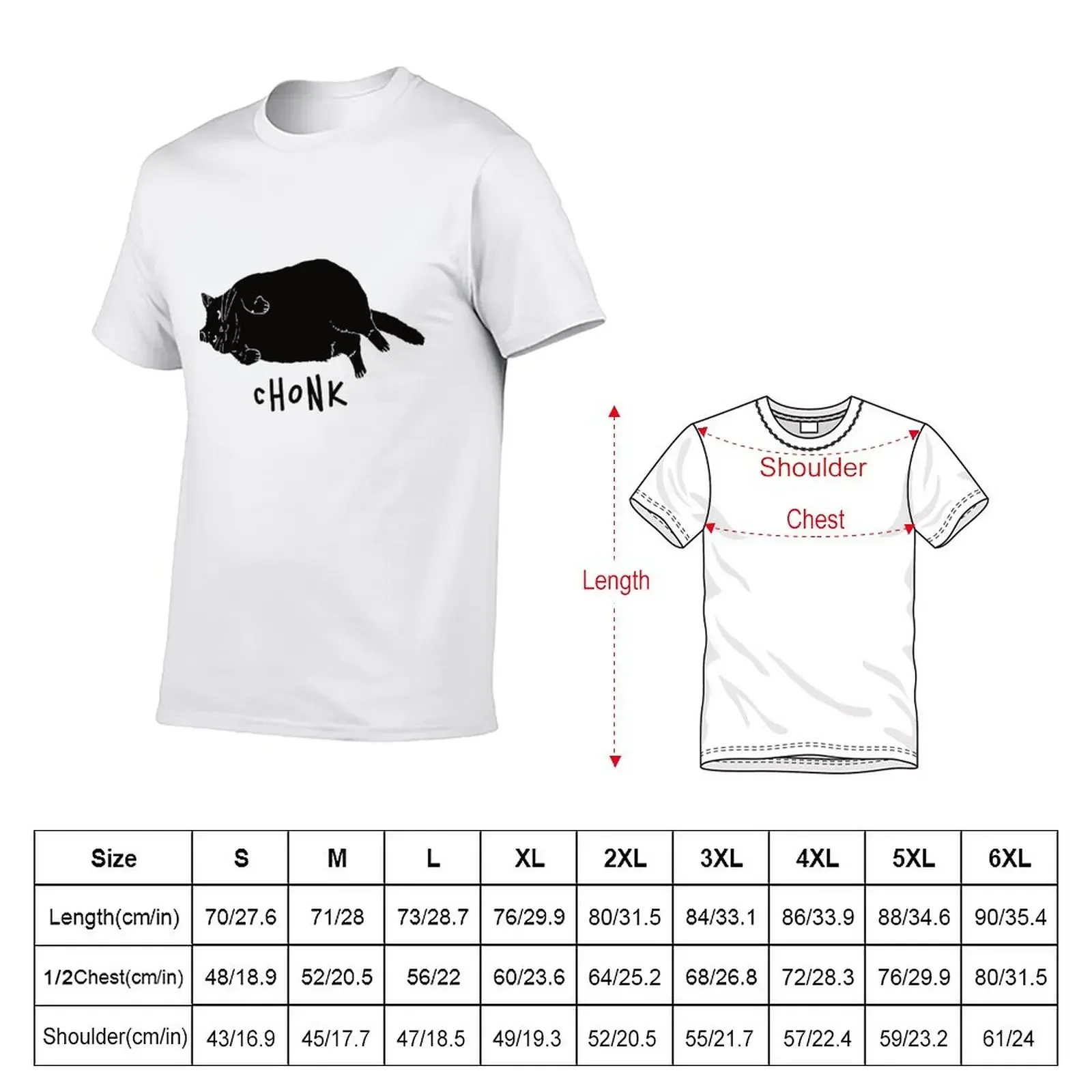 Black cat chonk T-Shirt blanks summer tops sublime Men's cotton t-shirt