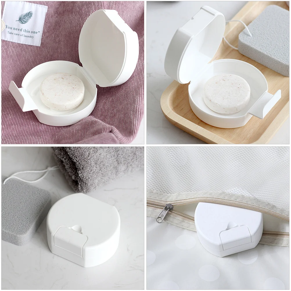 

1PC White Portable Holder PP Plastic Drainage Layer Compact Soap Box Household Gift Travel Soap Container