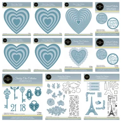 Postage & Dash Hearts Die Set Valentines Day Clear Stamps and Metal Cutting Dies Sets DIY Cuts Craft Scrapbooking Decoration