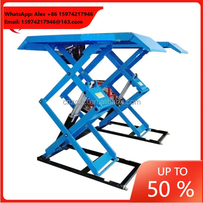 Under Ground Hydraulic Full Rise Scissor Lift Car Hoist CE Certified/ Floor Lift For Car/ Car Lift Hydraulic