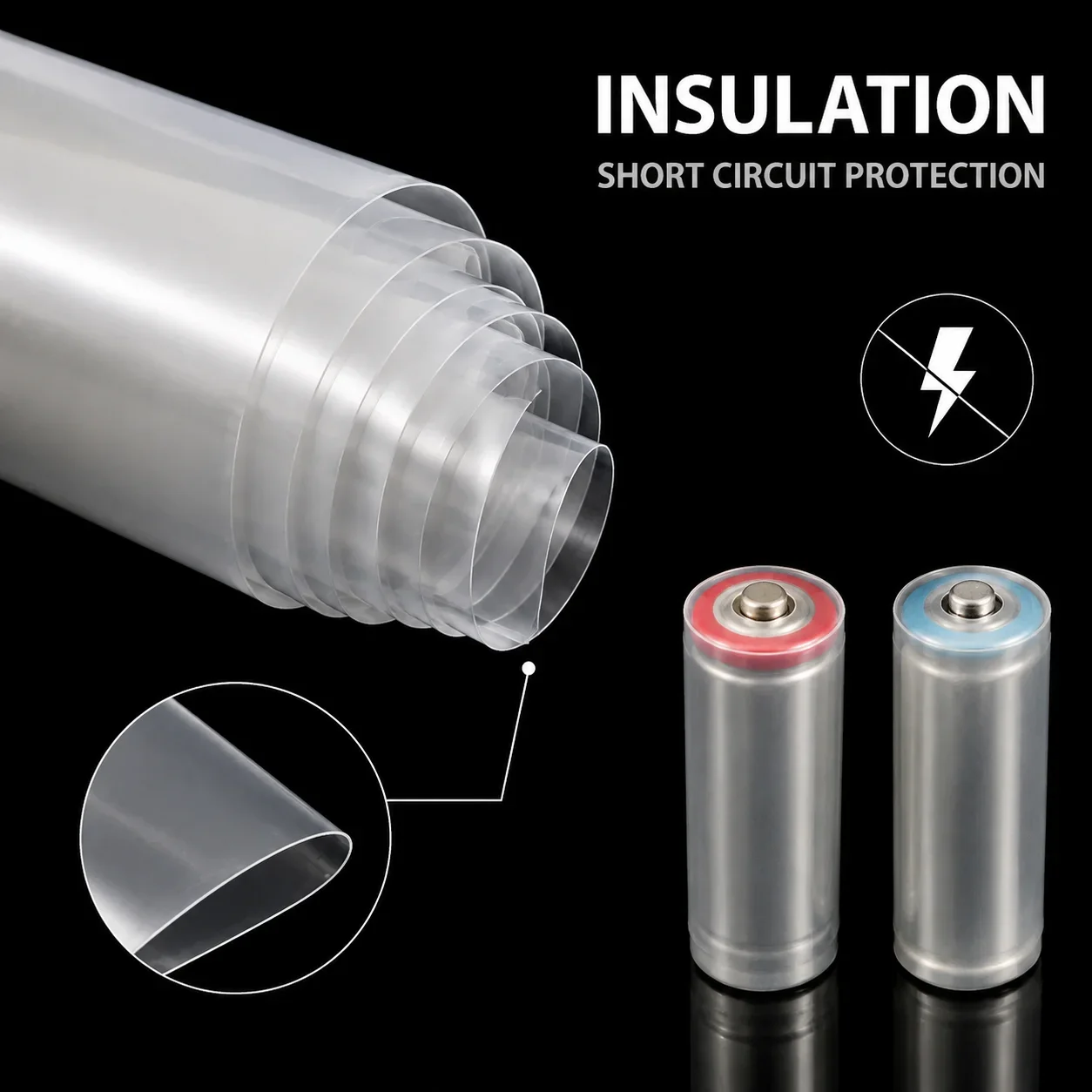 Transparent PVC Heat Shrink Tubing 18650 Battery Pack Width 30-300mm Battery Pack Insulation Packaging Protective Cover