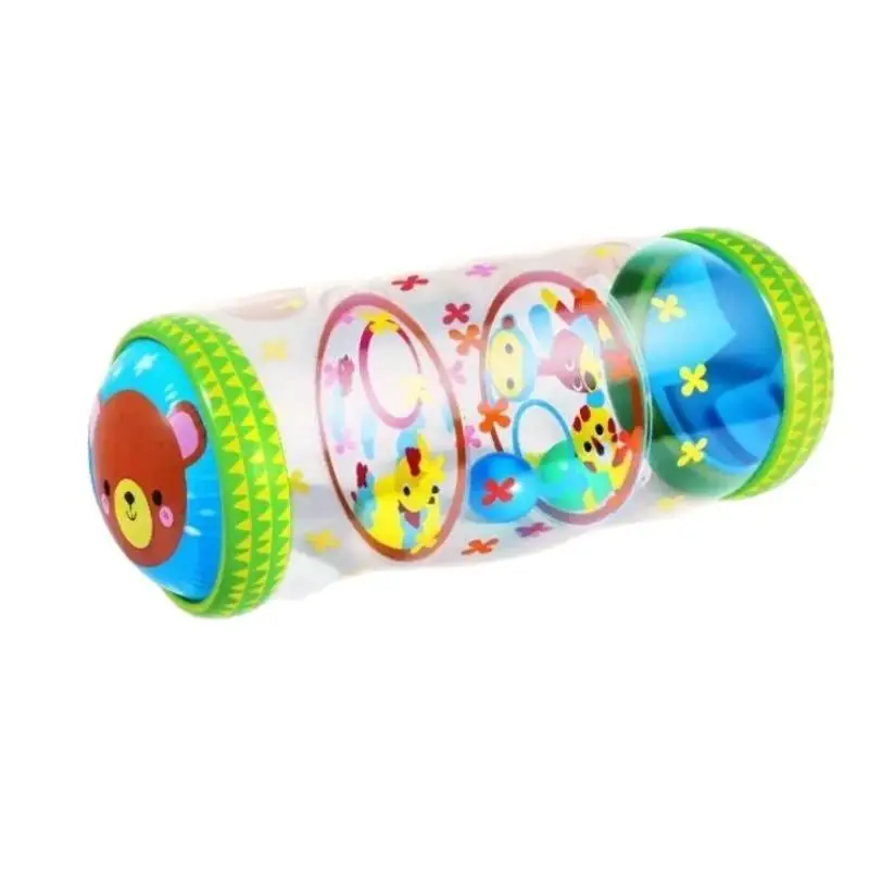 Inflatable Baby Crawling Roller Toy with Rattle & Soft Ball Safe Non-Toxic PVC 1Pcs for Infant Crawling Practice Early Education