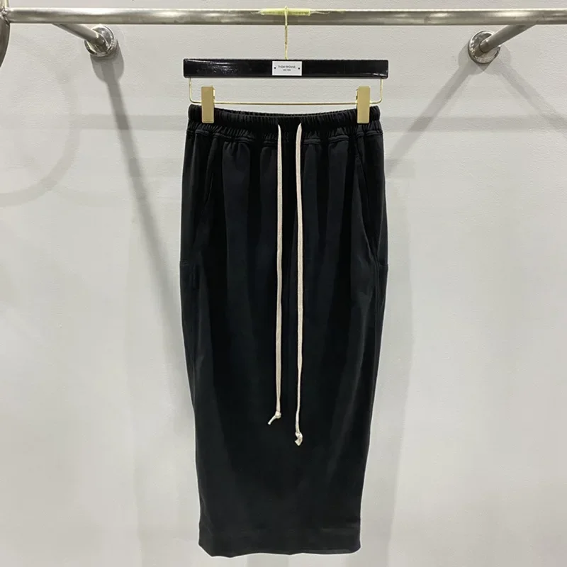 

OWENS Skirt Women Streetwear Cotton Rick Dress High Street Fashion Elastic-waisted Skirt Casual Shopping Mid-length Midiskirt