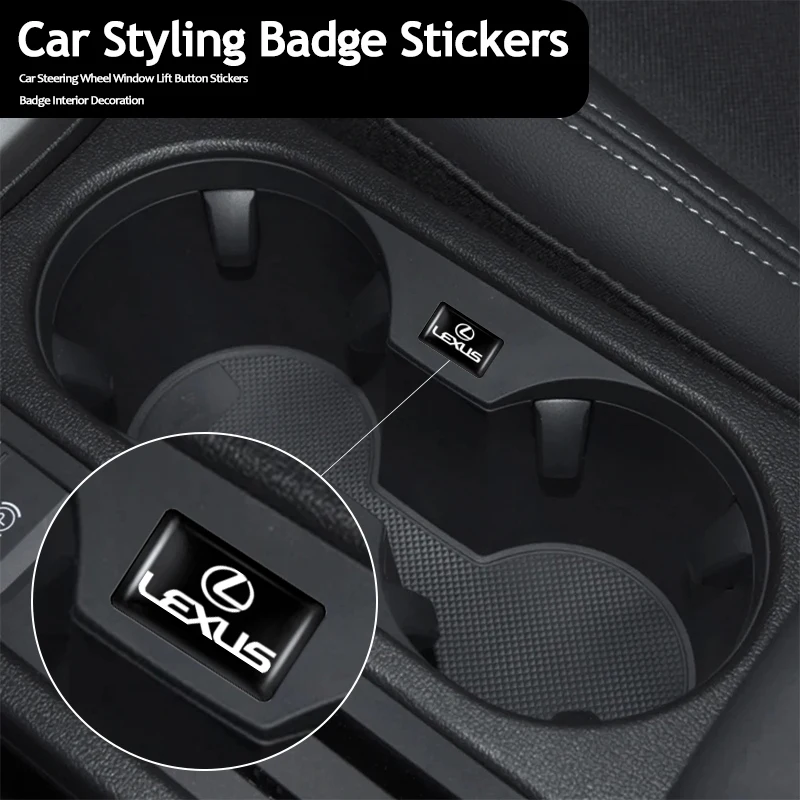 Car Interior Sticker Rubber Badge Decorate Paster For Lexus RX330 IS250 Ct200h ES300h RX350 IS300h ES350 Steering Wheel Sticker