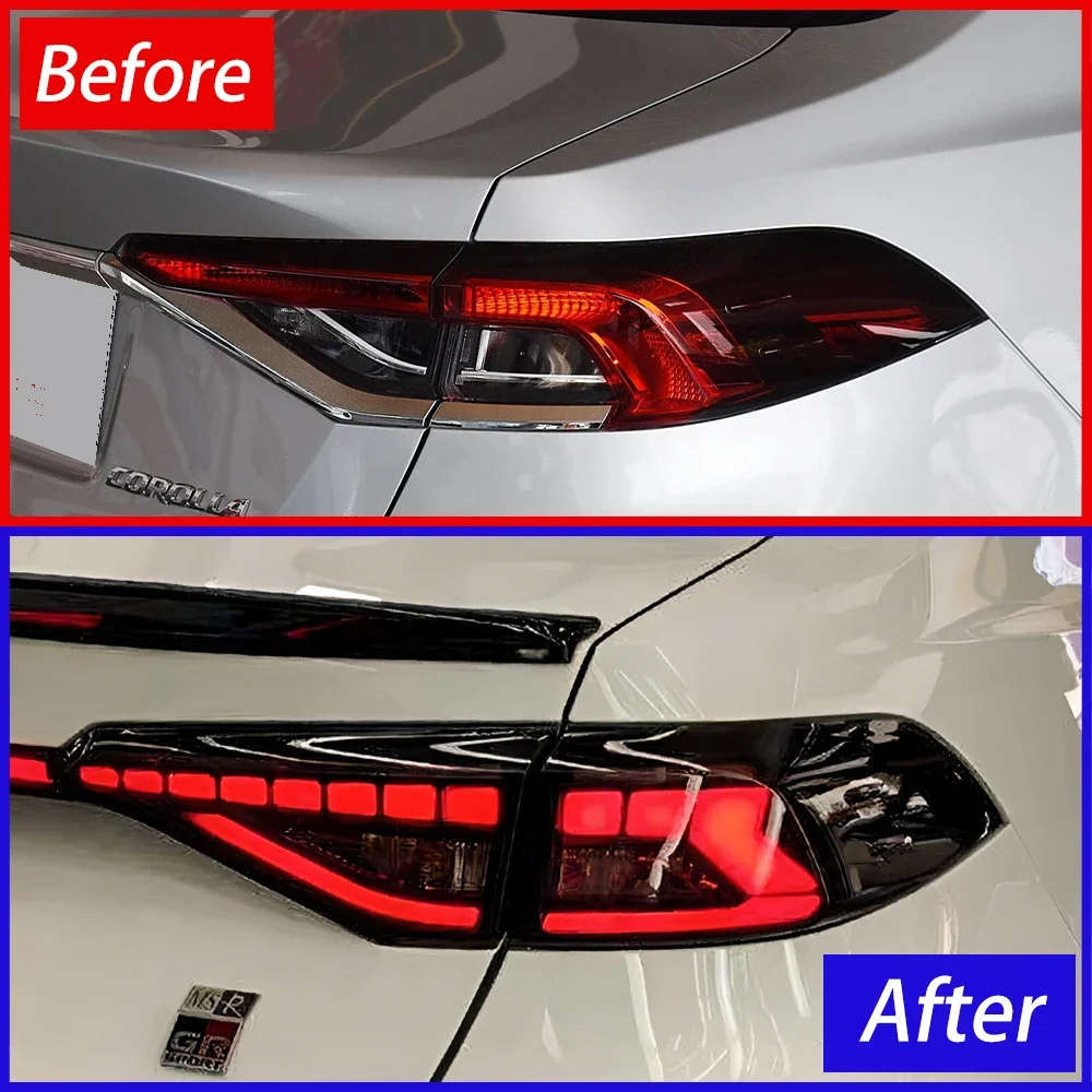 Car through Taillight Assembly for Toyota Corolla 2019-2023 Led Auto Back Lamp Upgrade Dragon Scale Fog Brake Signal Accessories
