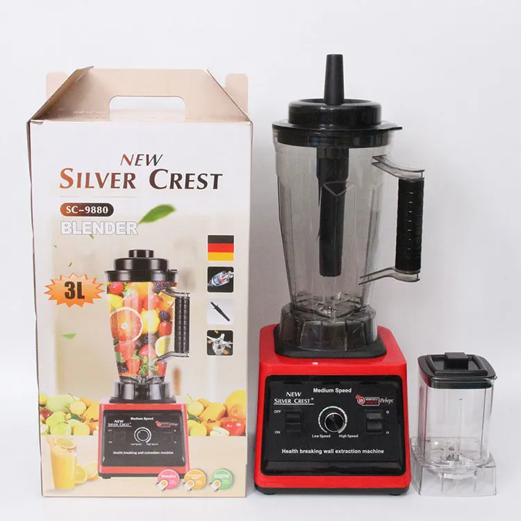 Hot Sell 8000W 2 in 1 Silver crest Commercial Heavy Duty Power Fresh Fruit Juicer Electrical 3L Smoothie Mixer Blender for Home