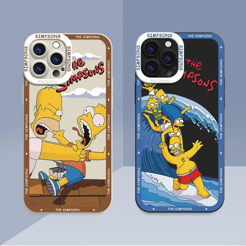 Telefoonhoesjes Voor Iphone 14 15 Pro 12pro Max 11 13 14Plus 15Plus 12 11pro 13pro Soft Fundas Tpu Cover Homer J Simpson Surf Donut