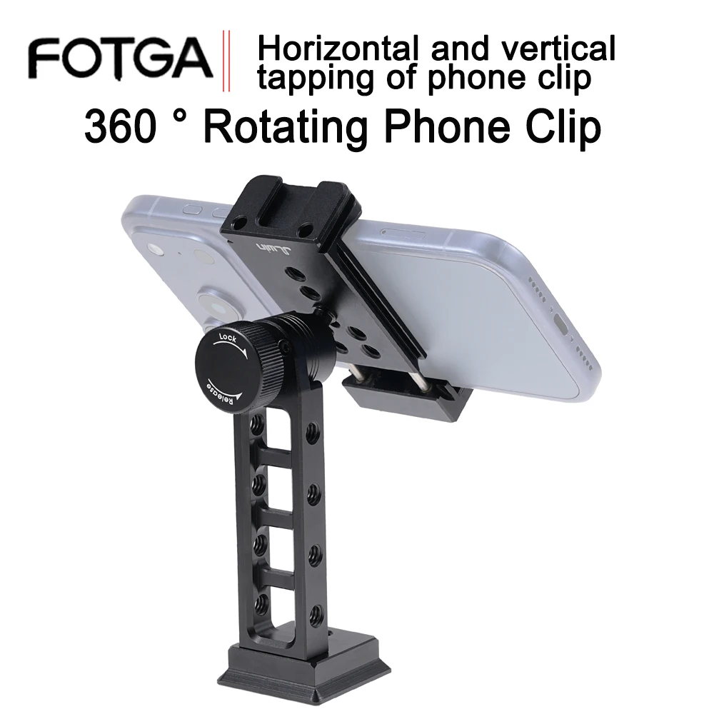 FOTGA Metal Phone Clip Tripod Fixed Clip Bracket For Volg Tik Tok Expansion Videos Live Shooting Camera Accessory Desktop Stand