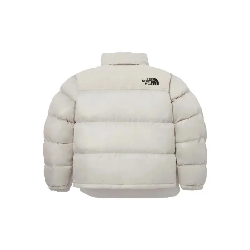 The North Face Nuptse FW23 ONBALL Stand Collar Jacket Stowable Hood Solid Color Beige Unisex Winter Outdoor Cotton Coat
