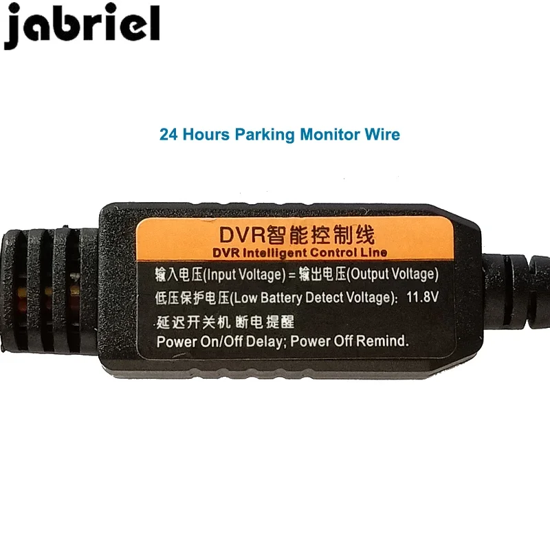 Jabriel Intelligent Control Line For Dash Cam 24 Hours Parking Monitor Cable 2.6 Meters Transformer For Car DVR Video Recorder