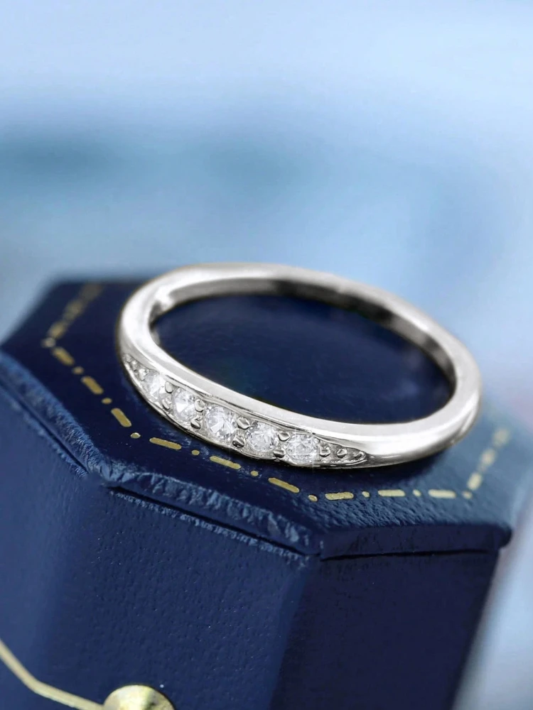 925 Sterling Silver Fashionable Simplicity Round Zircon Ring For Women Engagement Wedding Luxury High Quality Fine Jewelry