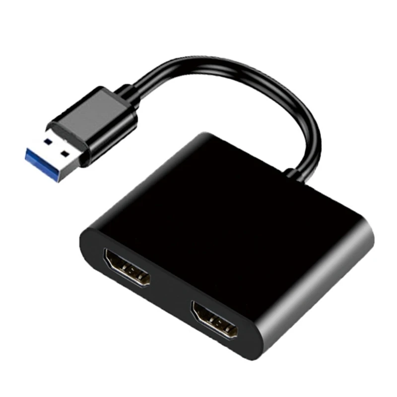 

USB to Dual USB Dock Station Hub Multiport Video Adapter P8DC