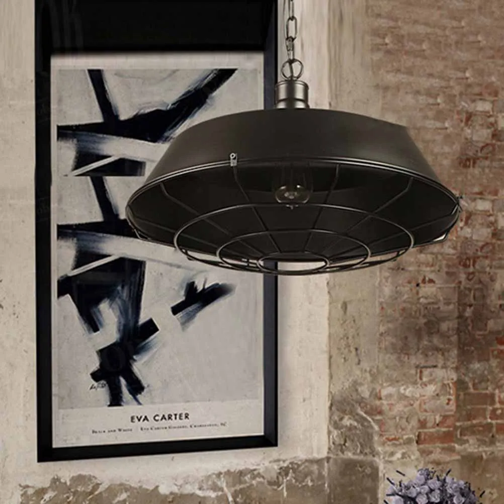 

Retro Pot Lid Chandelier Ceiling Lights Iron Modern Living Room Fixture Hanging Lamp Dining