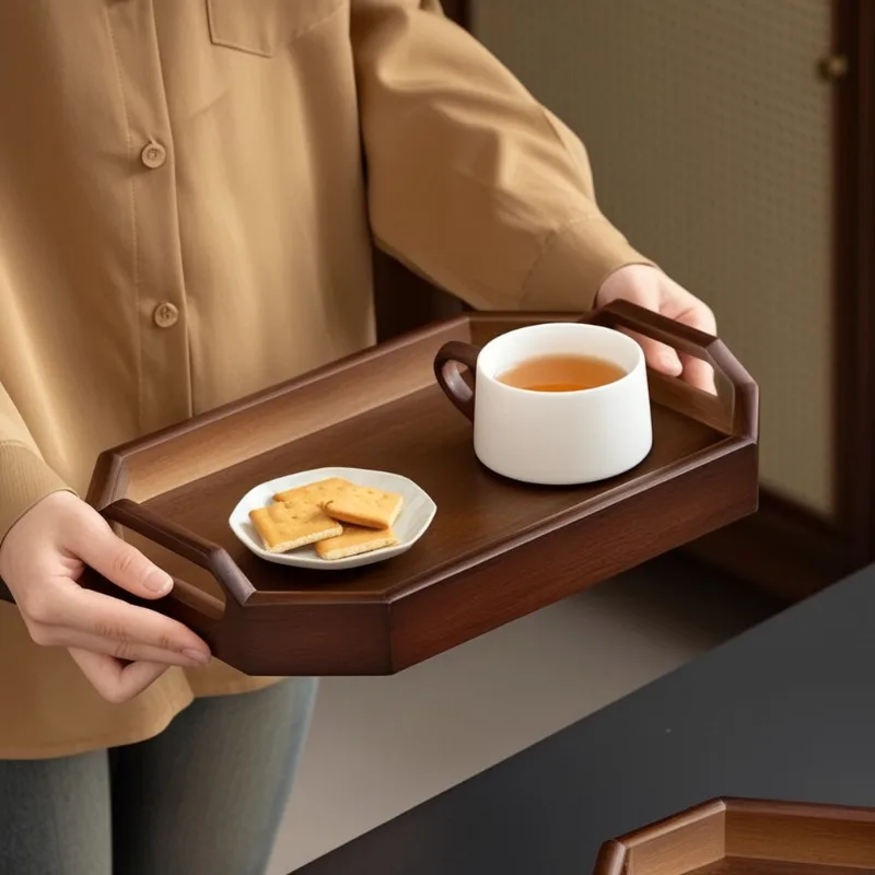 r*-Ceremony Table Tea Tray Wooden Wood Plates For Food Plate Kitchen Tea Tray Tableware Coasters Bandejas Home Decorationgs