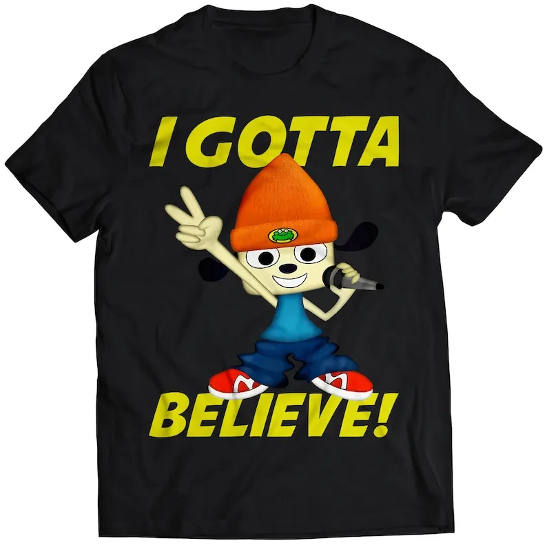 Parapper the Rapper I Gotta Believe V2 T-Shirt Cotton Tees Short Sleeve T Shirt Round Collar Clothing Summer