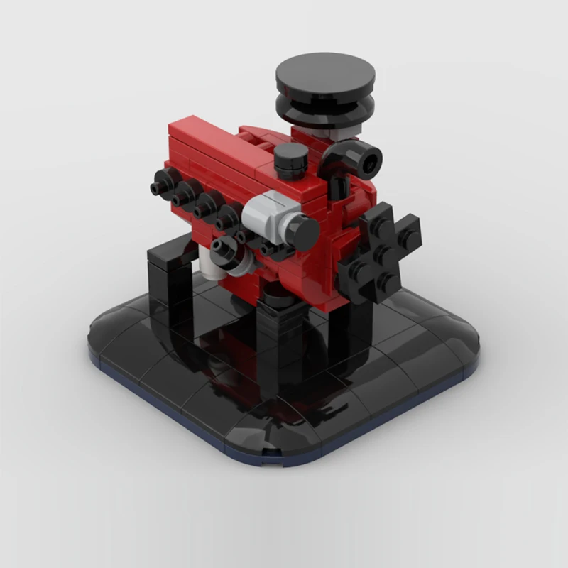Speed Racing Car Model MOC Building Bricks Slant-Six Inline Engine Modular Technology Gifts Holiday Assemble Children Toys Suit