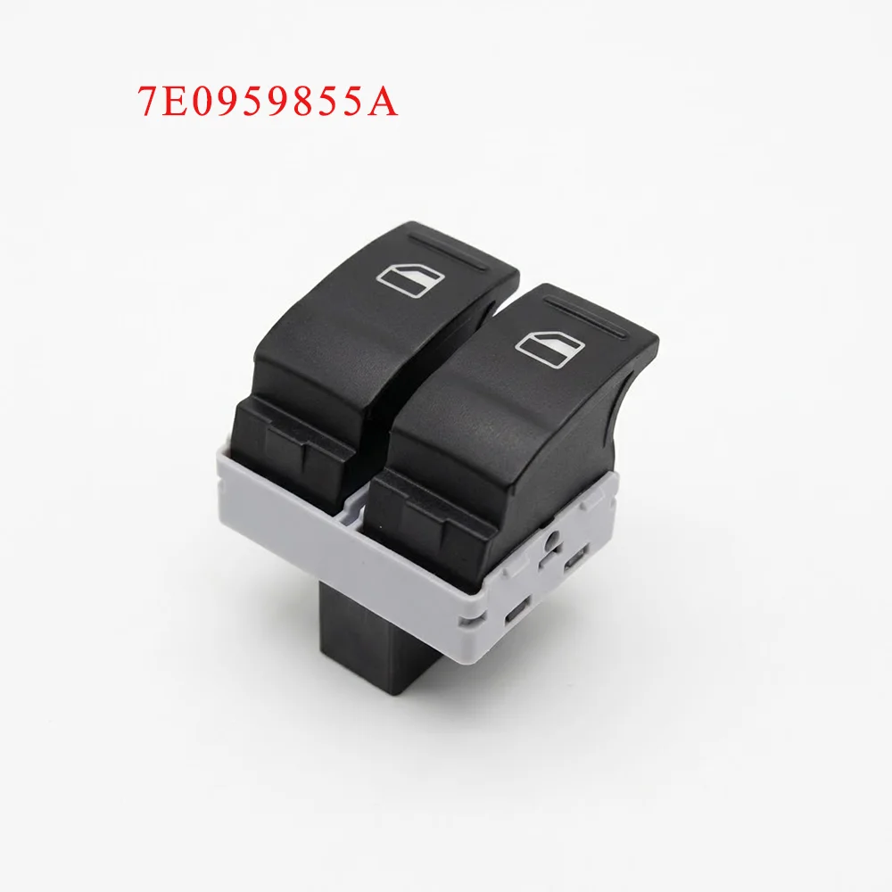 7E0959855A Driver Side Electric Power Window Switch 4 Pin 2 Button for VW Transporter T5 T6 Multivan Caravelle 2003-2019 Black
