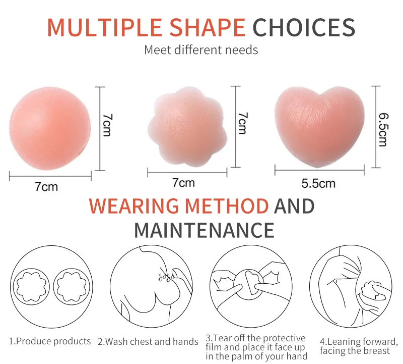 أغطية حلمة لاصقة من السيليكون قابلة لإعادة الاستخدام للنساء ، ملصقات حمالة صدر غير مرئية ، معجنات نسائية ، إكسسوارات حميمية ، زوجان ، 3 أزواج