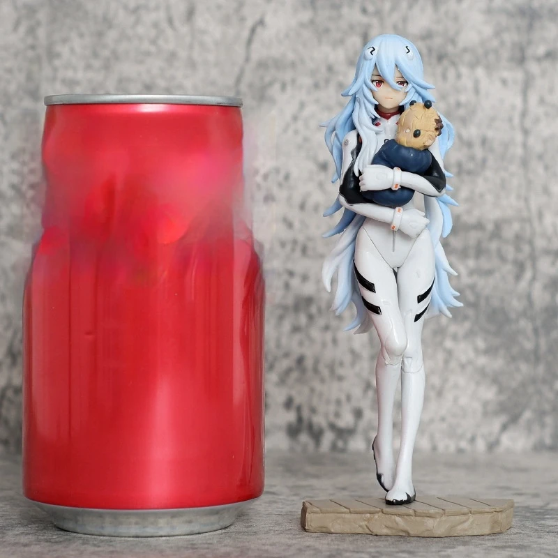 

Eva Neon Genesis Evangelion Ayanami Rei Long Hair Holding Bear Figure Pvc Action Figure Anime Desktop Ornament Model Toys Gifts
