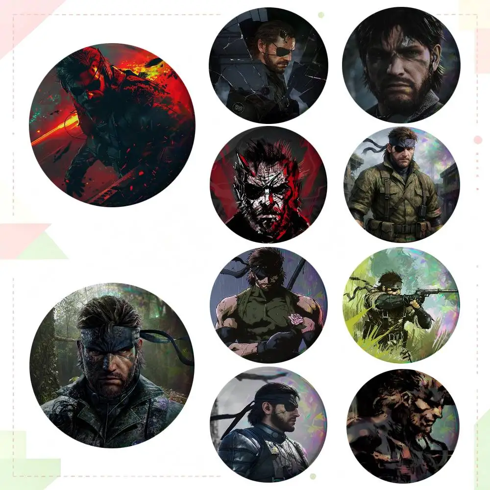 Game Metal Gear Solid Round Badge Lapel Pin Backpack Clothing Jewelry Accessories Gift Brooch