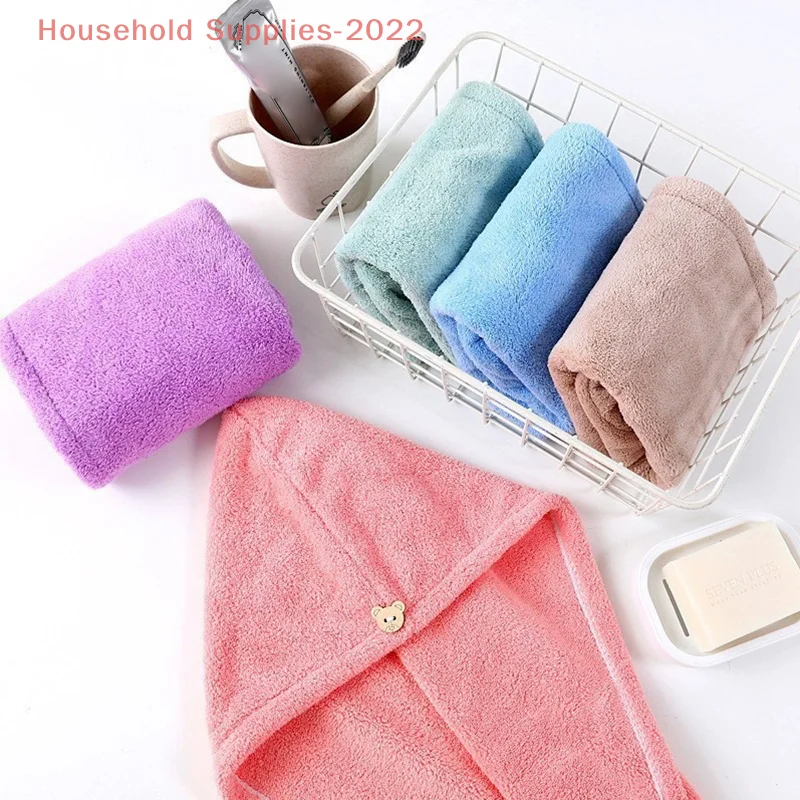 

Coral Velvet Hair Cap Gym Super Absorbent Hair Towel Shower Room Hair Cap