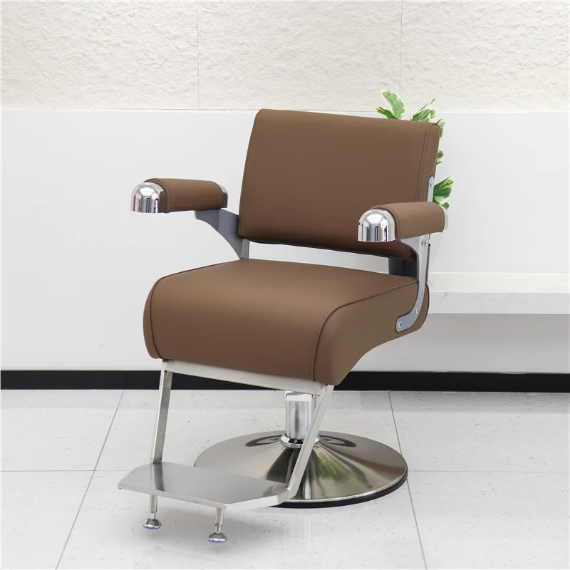 Internet celebrity barber shop chair Stainless steel chair Perm and dyeing high-end hair cutting chair Lifting rotating