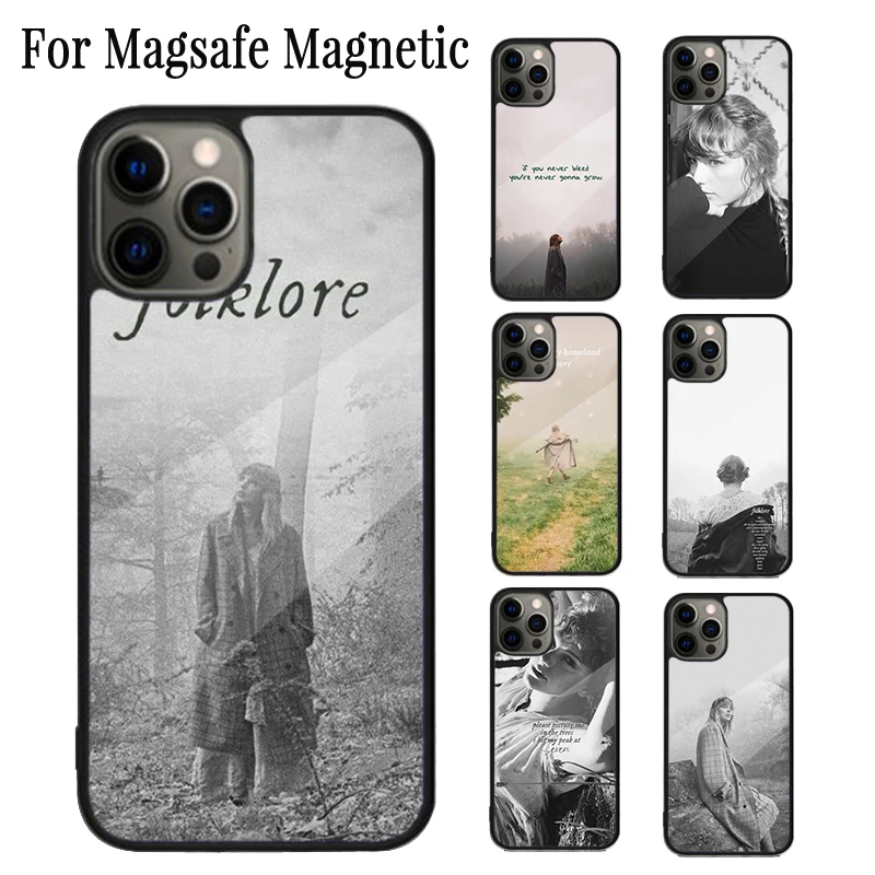 Folklore Magnetic Phone Case Coque For iPhone 16 15 14 Plus 13 12 Mini 11 Pro Max Magsafe Wireless Charging Cover