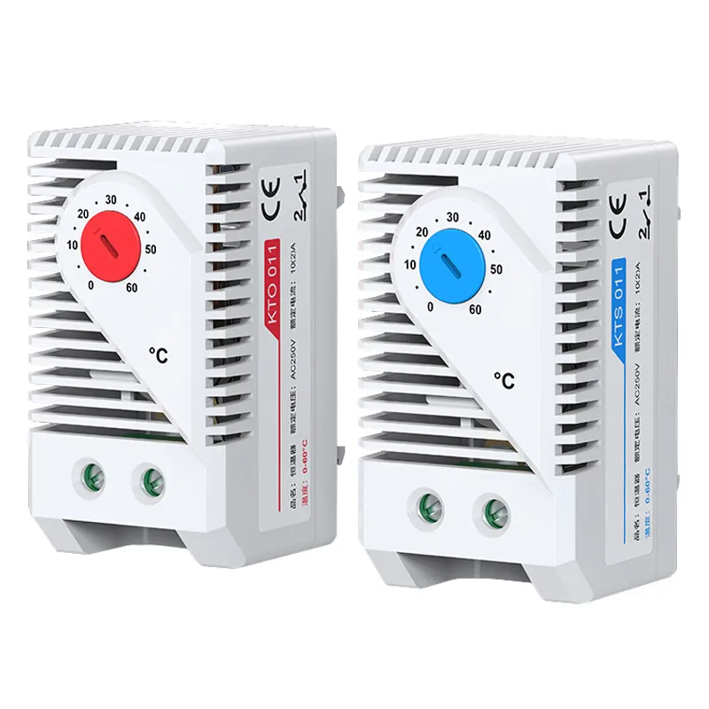 

Temperature Controller KTO011 Mechanical Switch KTS011 NO NC 0-60℃ Cabinet Thermostat And Humidity Control AC 250V 10A