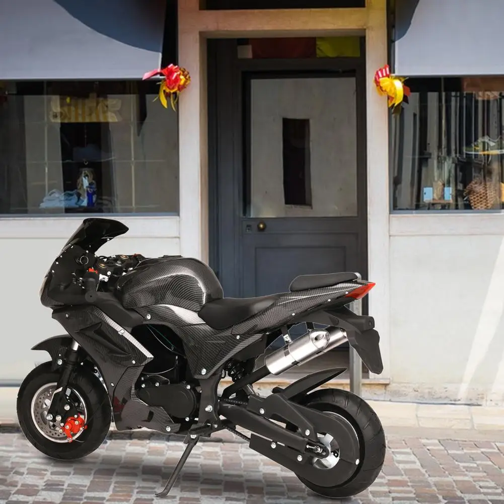 

Мотоцикл-карманник 49 куб. см, 4-тактный, с максимальной нагрузкой 400 фунтов, мини-мотоцикл с передними и задними дисковыми тормозами, гидравлическое демпфирование.